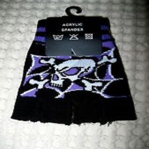 Purple Skull Finger-less Gloves